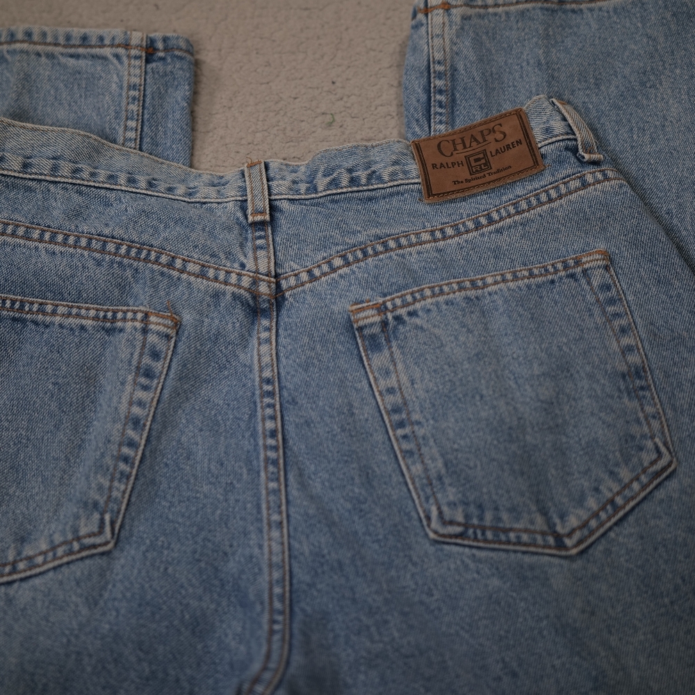 VTG Chaps Ralph Lauren Relaxed Fit Jeans Medium Stone Wash Belt Loops 34x32